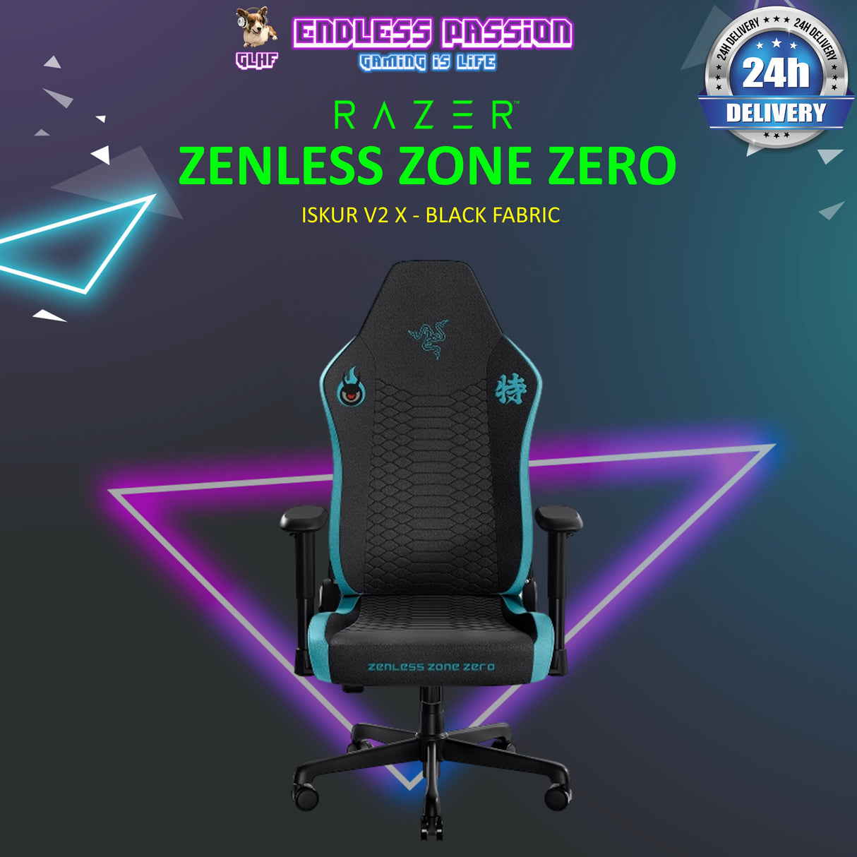 Razer Iskur V2 X Zenless Zone Zero Edition - Core Ergonomic Gaming Chair-Black Fabric