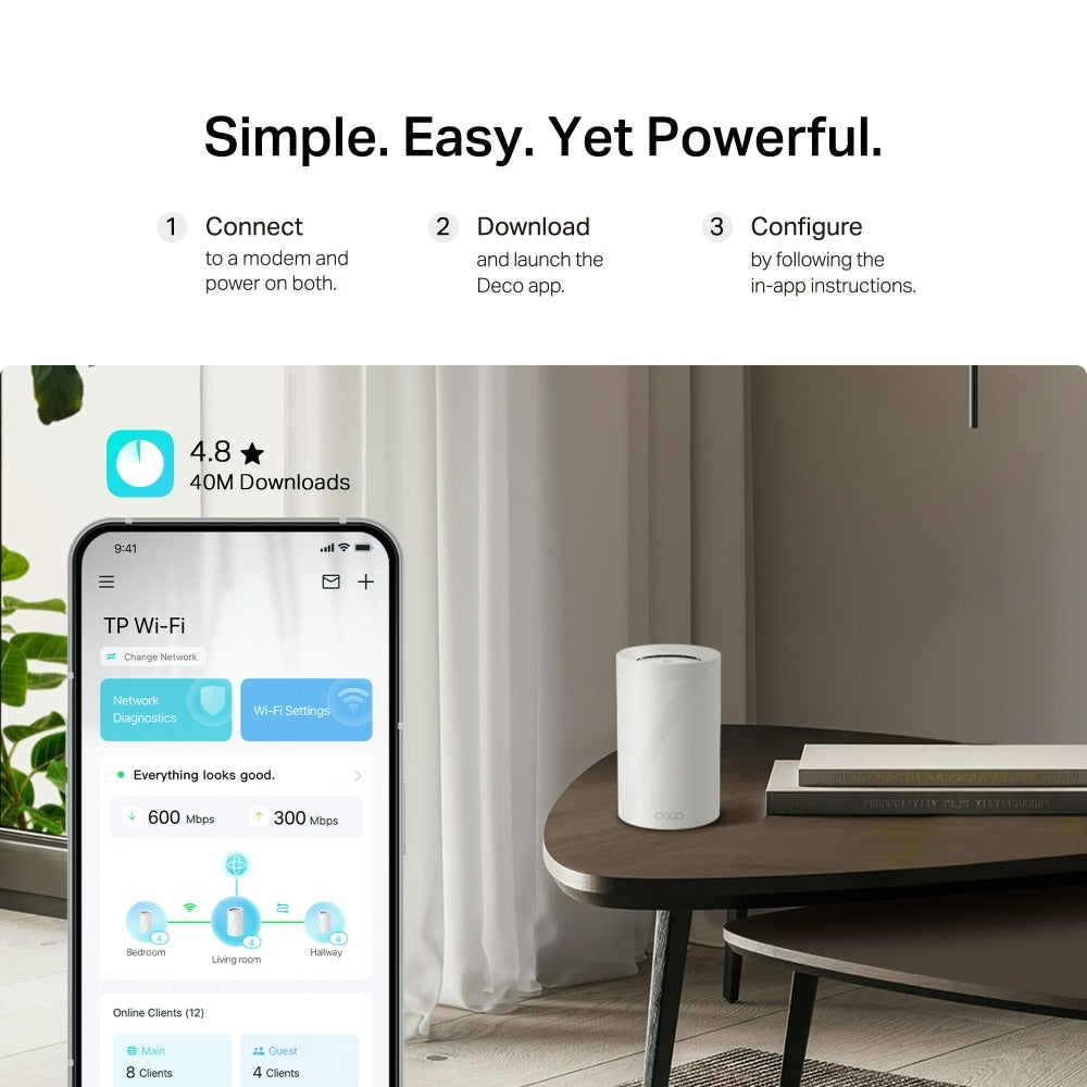TP-LINK Deco BE68 - BE14000 Tri-Band Whole Home Mesh WiFi 7 System