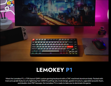 Lemokey P1 Pro Custom Gaming Keyboard - Navy Blue