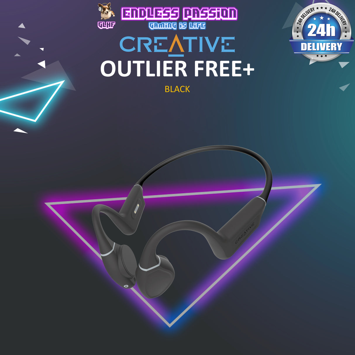 Creative Outlier Free+ Wireless Bone Conduction Headphones with Adjustable Transducers