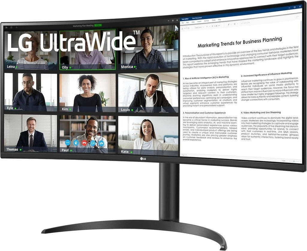 LG 34WR55QK-B — 34" WQHD VA 100Hz Curved Monitor with 65W Type C PD