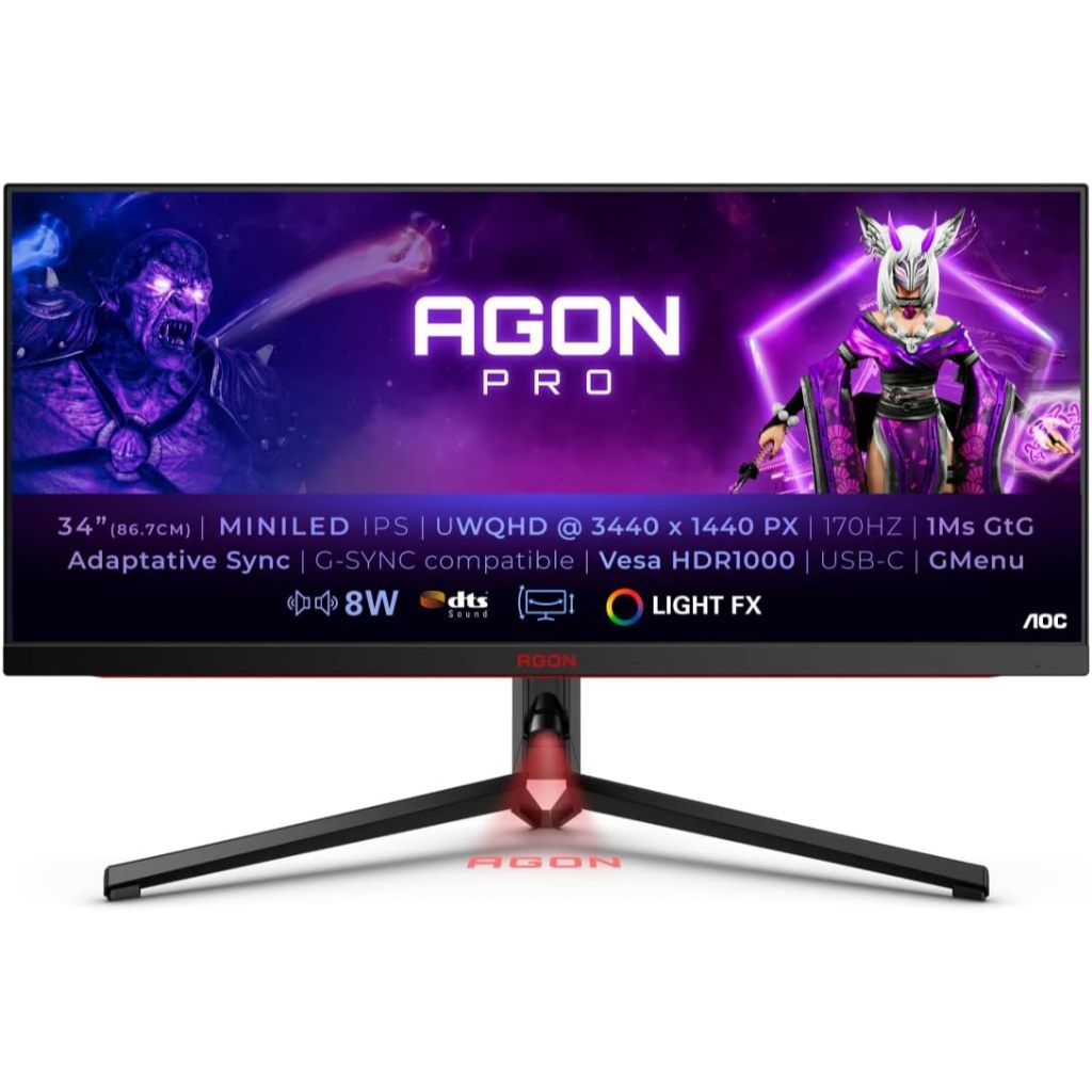 AOC AG344UXM — 34" WQHD Mini-LED IPS Display Gaming Monitor