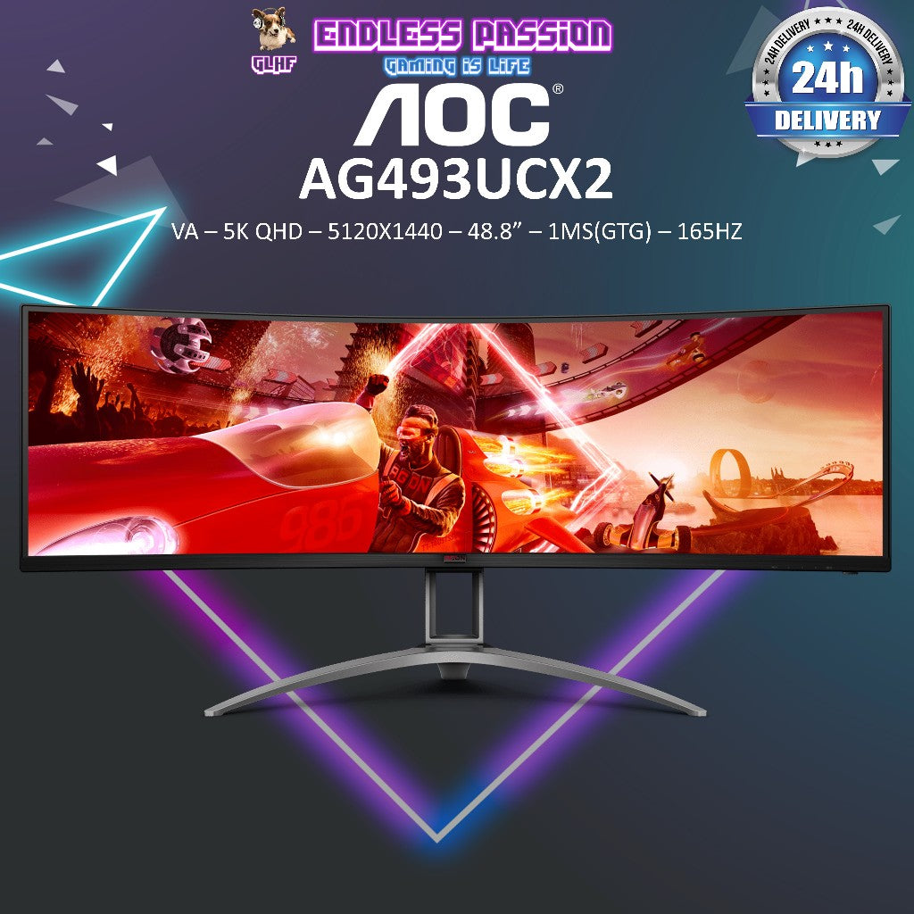 AOC AG493UCX2 — 49" 5K DQHD VA Display Curved Gaming Monitor