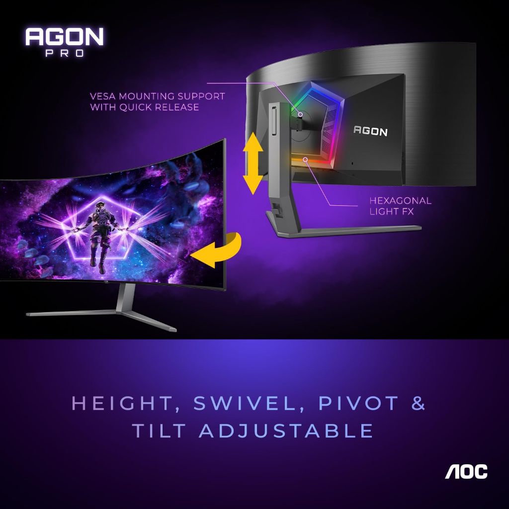 AOC Agon PRO AG456UCZD - 45'' 240Hz WQHD Ultra Wide Curved OLED Gaming Monitor