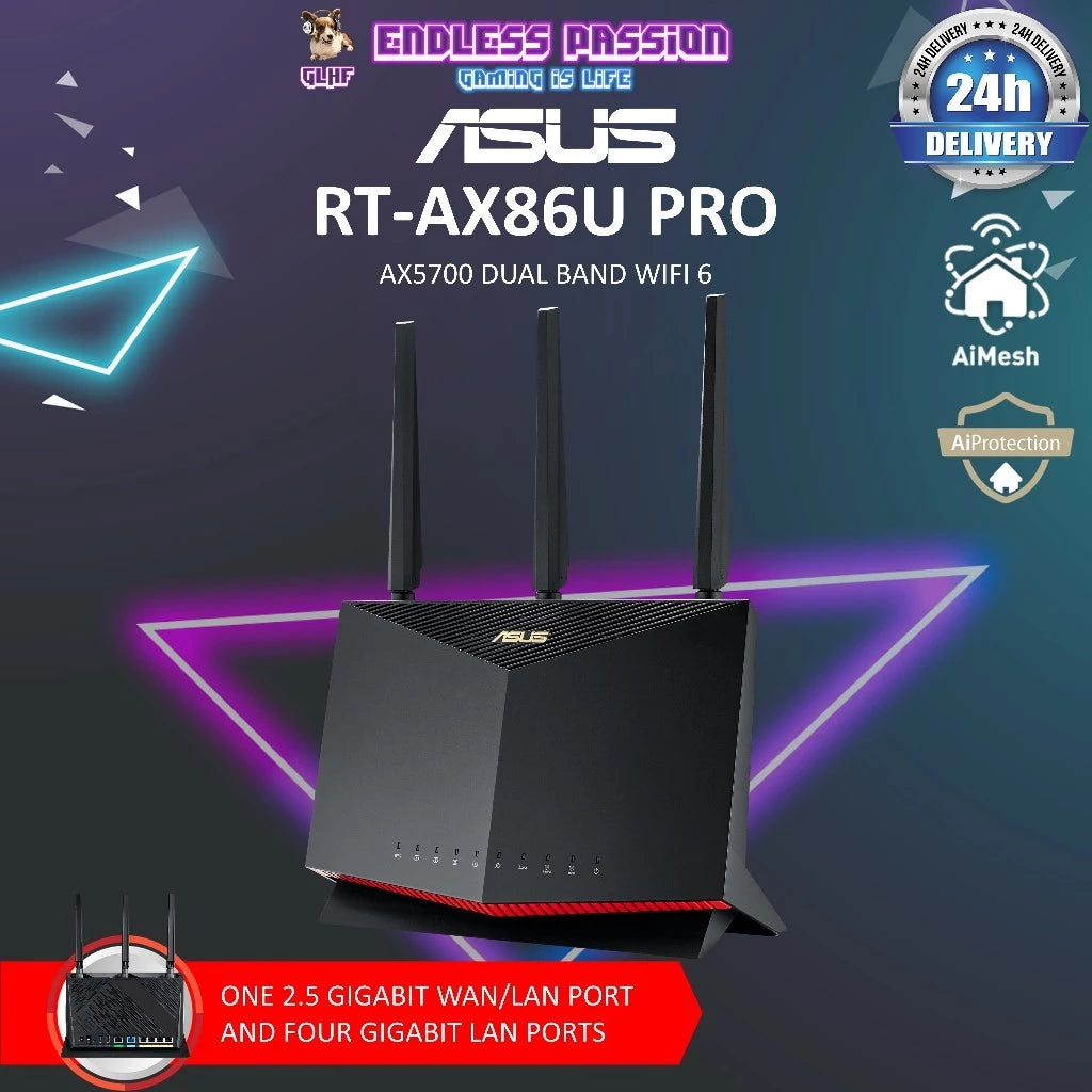 ASUS RT-AX86U Pro 5700 Dual Band + WiFi 6 Gaming Router – Endless