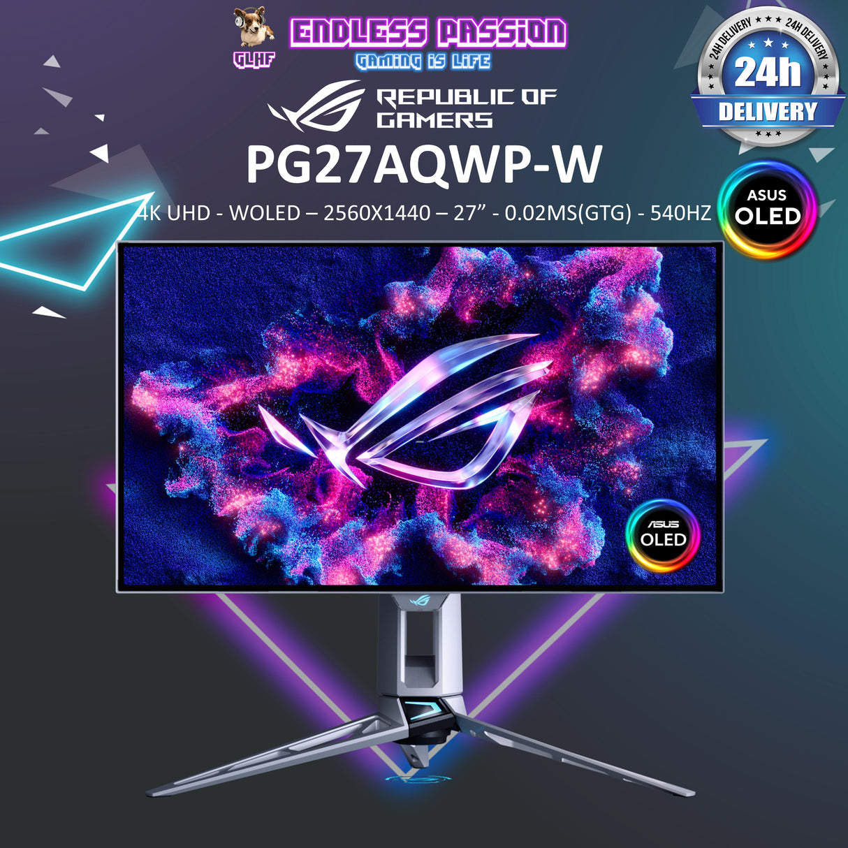 ASUS ROG Swift OLED PG27AQWP-W Gaming Monitor