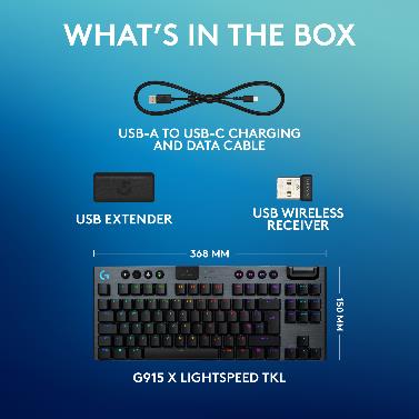 Logitech G915 X Lightspeed TKL Low Profile Wireless Gaming Keyboard