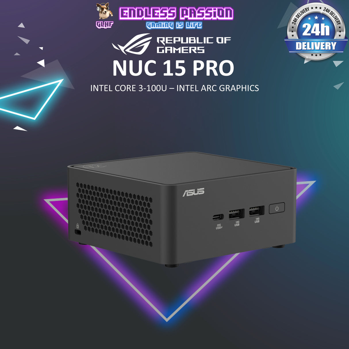 Asus NUC 15 Pro Tall U3-100U AI-Enabled Gaming Mini PC